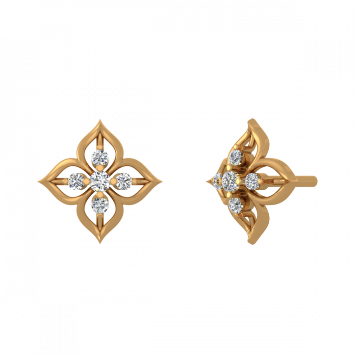 Gold Plated Ad Light Weight Small Stud Earring  OSR Jewellers