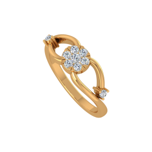 Floral Delight Gold Diamond Ring