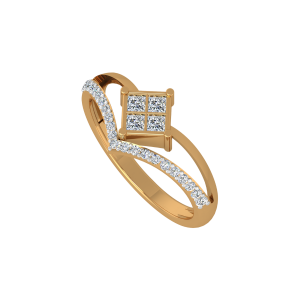 Squared Away Gold Diamond Ring