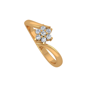 Simply Floral Gold Diamond Ring