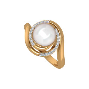 The New Beautiful Gold Diamond & Pearl Ring