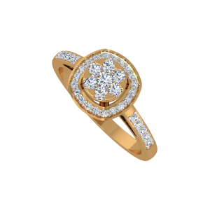 The Floral Cushion Gold Diamond Ring