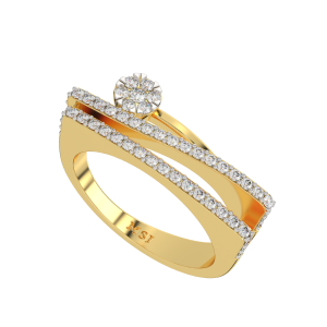 The Waves Entwined Gold Diamond Ring