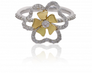 The Gold and Diamond Floral Ring