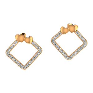 The Lovely Hearts Gold Diamond Earrings