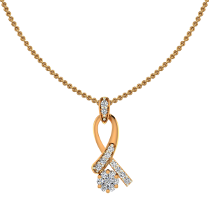 Floral Clasps Gold Diamond Pendant