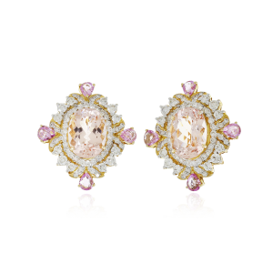  The Pretty Pink Oval and Diamond Studs