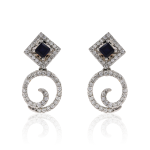 The Cute Diamond and Sapphire Earrings