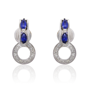 The Blue Sapphire and diamond Elegant Studs