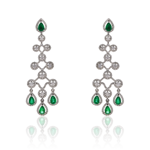 The Pretty Emerald and Diamond Dangler
