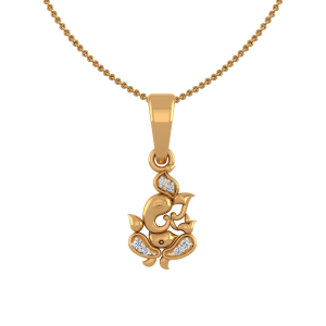 Auspicious Ganpati Gold Diamond Pendant