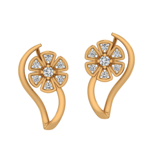 Floral Tides Diamond Stud Earrings