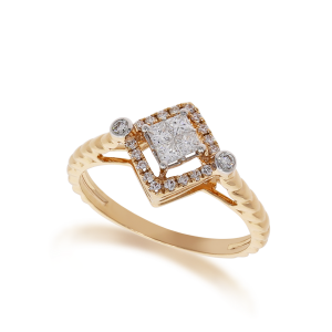 The Solitaire Look alike Diamond Princess ring