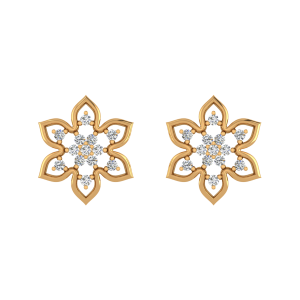 Floral Bloom Diamond Stud Earrings