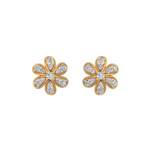 Floral Fields Diamond Stud Earrings