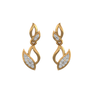 The Golden Flame Diamond Drop Earrings