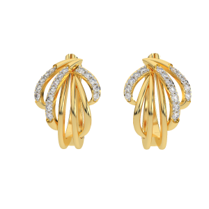 Golden Grip Diamond Stud Earrings