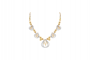 Drop Of Rain - Italian Necklace in Yellow and White Gold