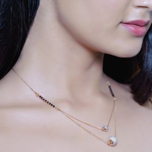 A Designer Diamond Mangalsutra Chain Pendant