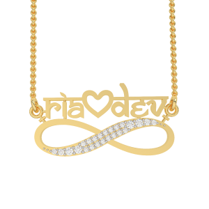 Couple Heart Personalized Gold Diamond Pendant
