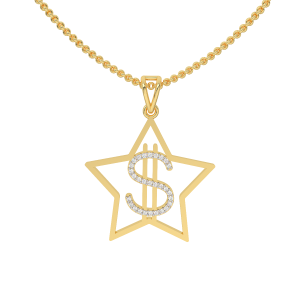 Dollar Gold Diamond Pendant