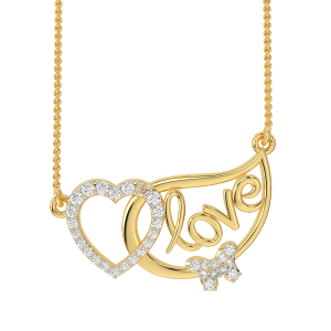 Love Personalized Gold Diamond Pendant