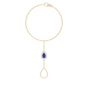 The Diamond with Color Stone Chain bracelet and ring