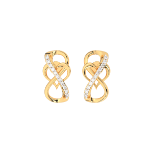 Entangled for Love diamond and gold earrings For Her