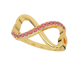 The Infinity heart ruby ring For Her