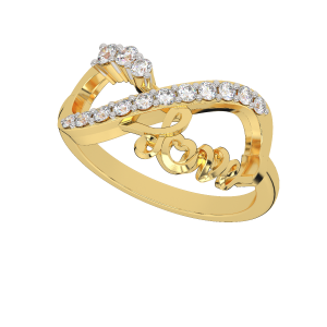 The love infinity diamond gold ring For Her