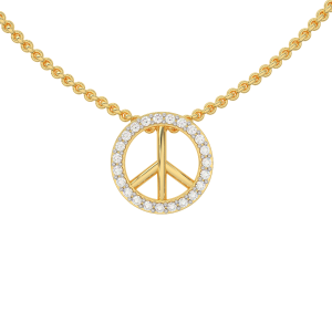 The Peace Gold Diamond Kids Pendant