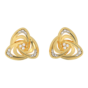 The Golden Whirl Diamond Studs Earrings