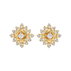 Floral Flaunt Gold Diamond Earrings