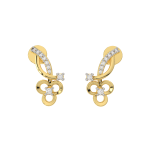 Golden Clubs Gold Diamond Fancy Earrings