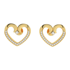 The Heartly Gold Diamond Earrings