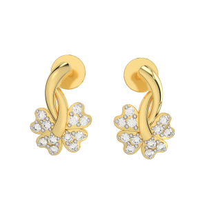 The Floret Gold Diamond Earrings