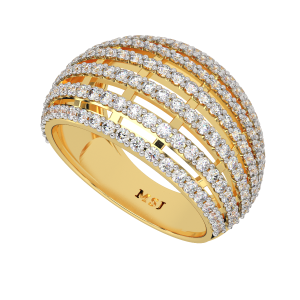 The Linear Rays Gold Diamond Ring
