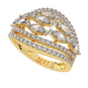 Mega Marquise Gold Diamond Ring