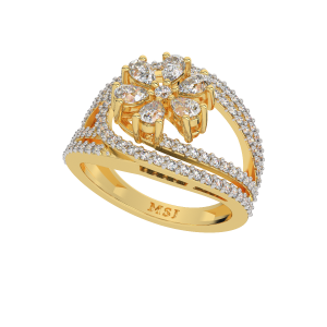 The Fizzy Floral Gold Diamond Ring