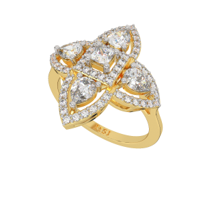 The Fashion Square Gold Diamond Ring