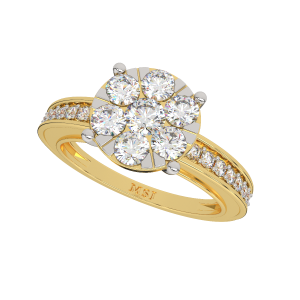 The Love Pattern Gold Diamond Ring