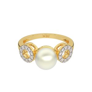 The Pearl Treat Gold Diamond Ring