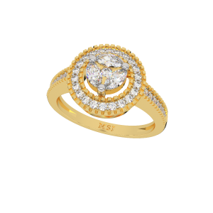 Radiating Round Gold Diamond Ring