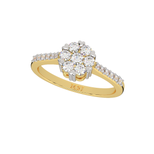 The Floral Touch Gold Diamond Ring