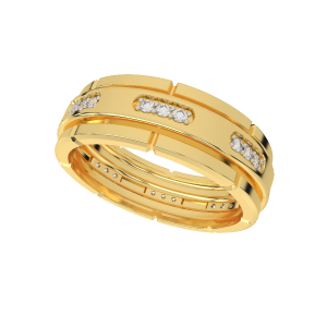 The Flames of Our Love Couple Band Diamond Ring For Her