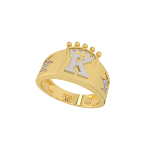 Own Your Name Initial Gold Diamond Men`s