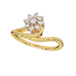 Floral Sway Gold Diamond Ring