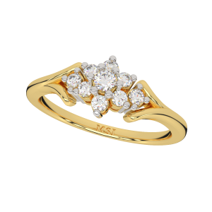 The Floral Finesse Gold Diamond Ring