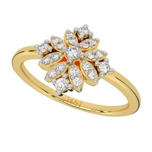 The Floral Glance Gold Diamond Ring