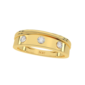 The Glitter Band Gold Diamond Men's Ring